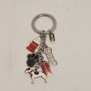 Coach Rare Vintage Bag Charm/Keychain Dog-Themed Silver With Hang Tags
